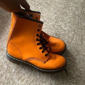 Dr. MARTENS ORANGE BOOTS
